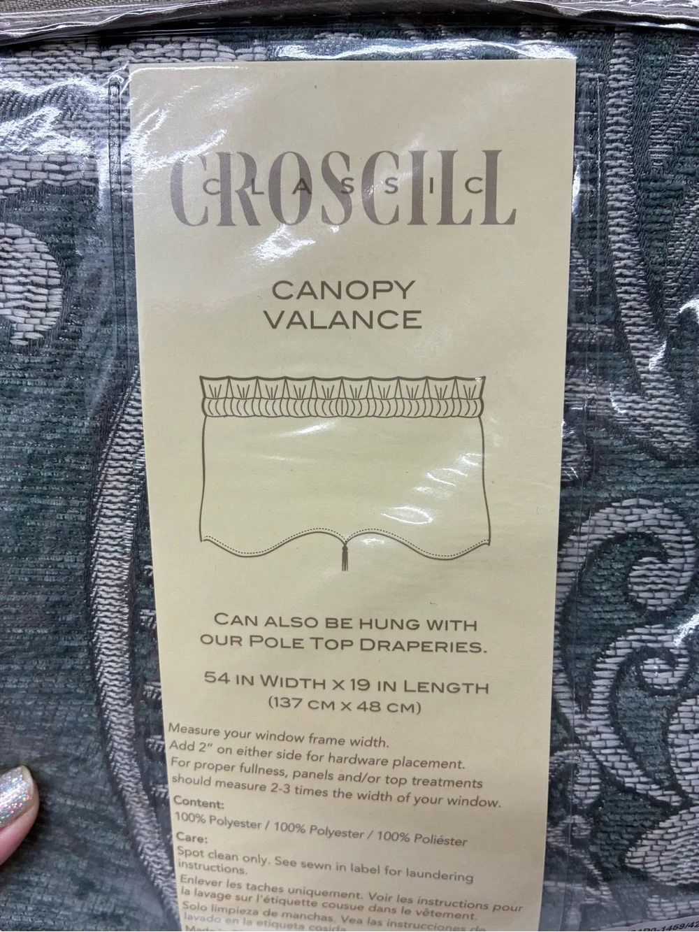 Croscill Classic canopy valance vincent slate blue 54